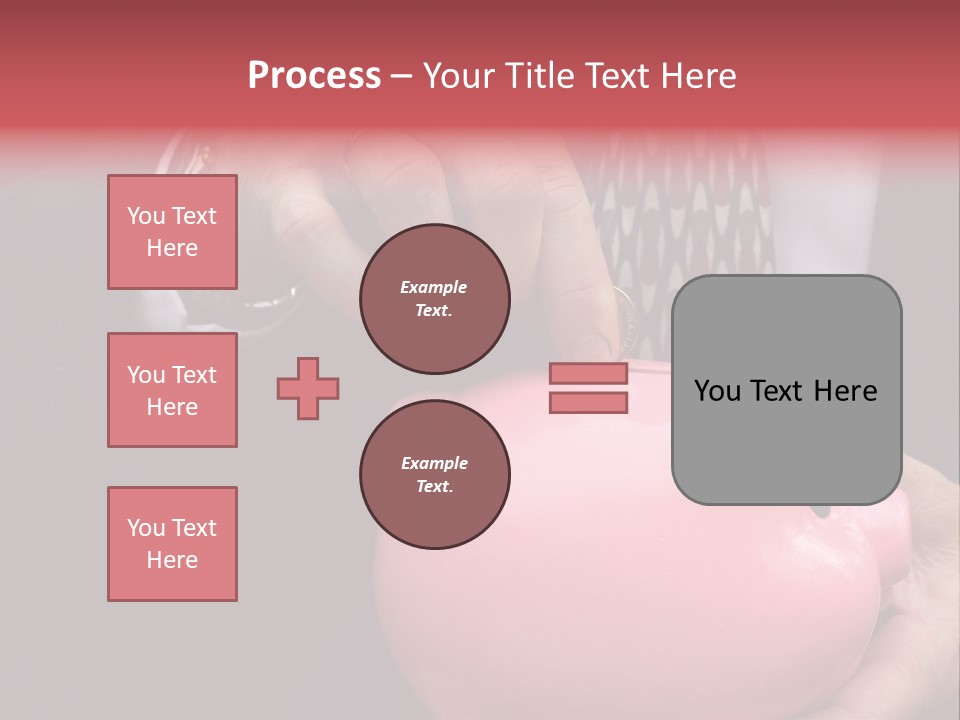 Businessman Putting Money Into A Pink Piggy Bank Wearing Business Attire PowerPoint Template