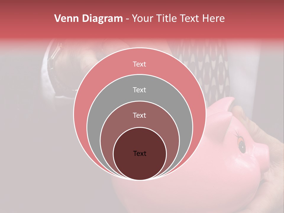 Businessman Putting Money Into A Pink Piggy Bank Wearing Business Attire PowerPoint Template