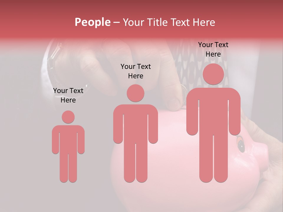 Businessman Putting Money Into A Pink Piggy Bank Wearing Business Attire PowerPoint Template