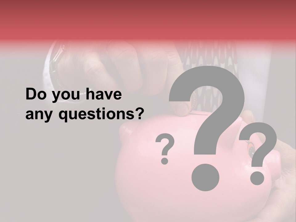 Businessman Putting Money Into A Pink Piggy Bank Wearing Business Attire PowerPoint Template