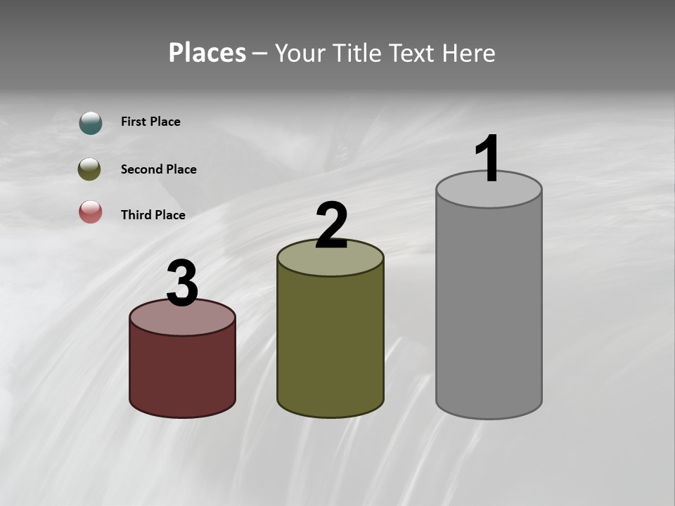 Long Exposure Of A Small Waterfall In Iceland PowerPoint Template