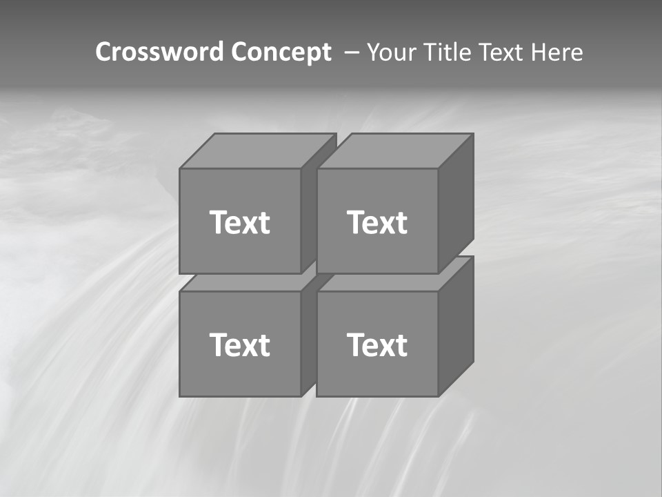 Long Exposure Of A Small Waterfall In Iceland PowerPoint Template