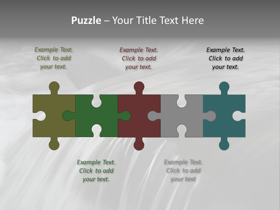 Long Exposure Of A Small Waterfall In Iceland PowerPoint Template