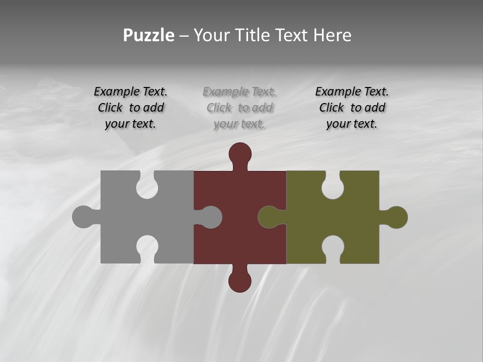 Long Exposure Of A Small Waterfall In Iceland PowerPoint Template