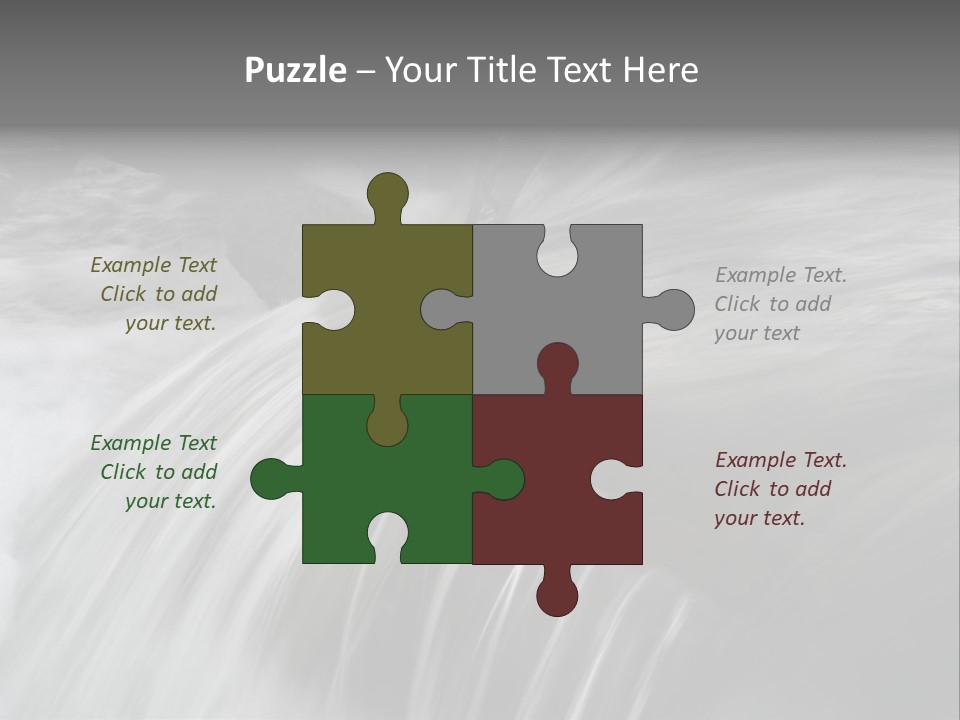 Long Exposure Of A Small Waterfall In Iceland PowerPoint Template