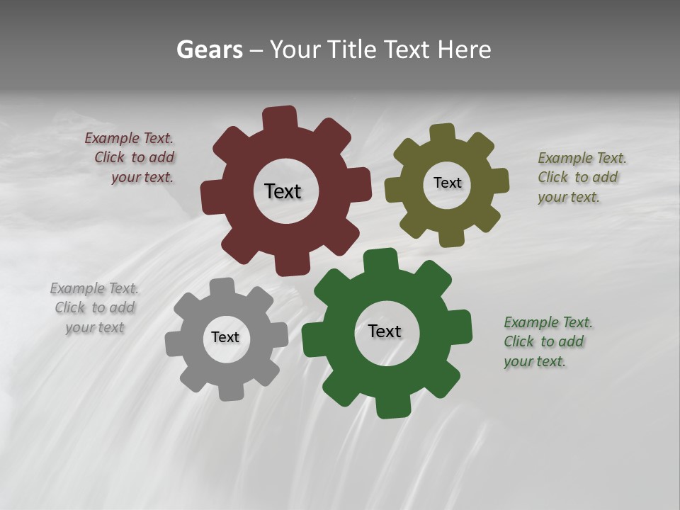 Long Exposure Of A Small Waterfall In Iceland PowerPoint Template