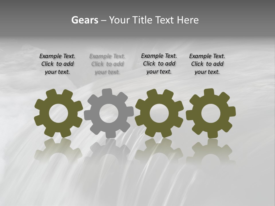 Long Exposure Of A Small Waterfall In Iceland PowerPoint Template