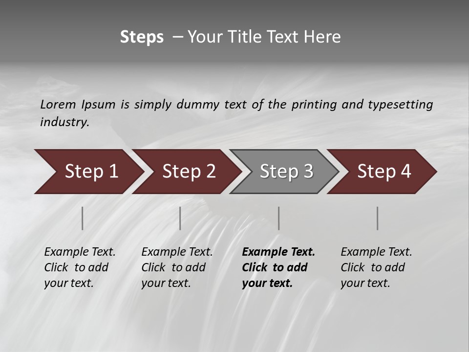 Long Exposure Of A Small Waterfall In Iceland PowerPoint Template