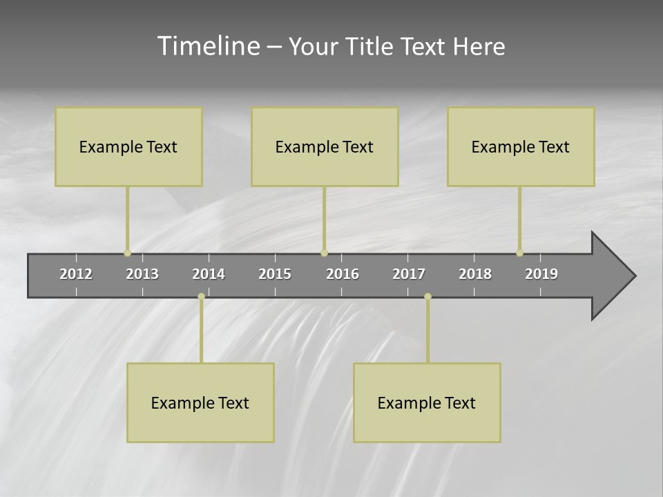 Long Exposure Of A Small Waterfall In Iceland PowerPoint Template