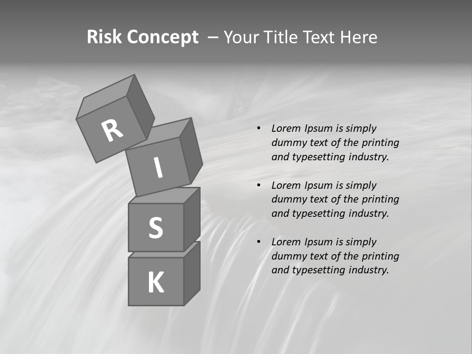 Long Exposure Of A Small Waterfall In Iceland PowerPoint Template