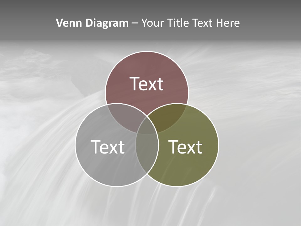 Long Exposure Of A Small Waterfall In Iceland PowerPoint Template