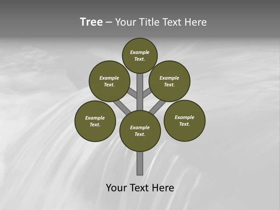 Long Exposure Of A Small Waterfall In Iceland PowerPoint Template