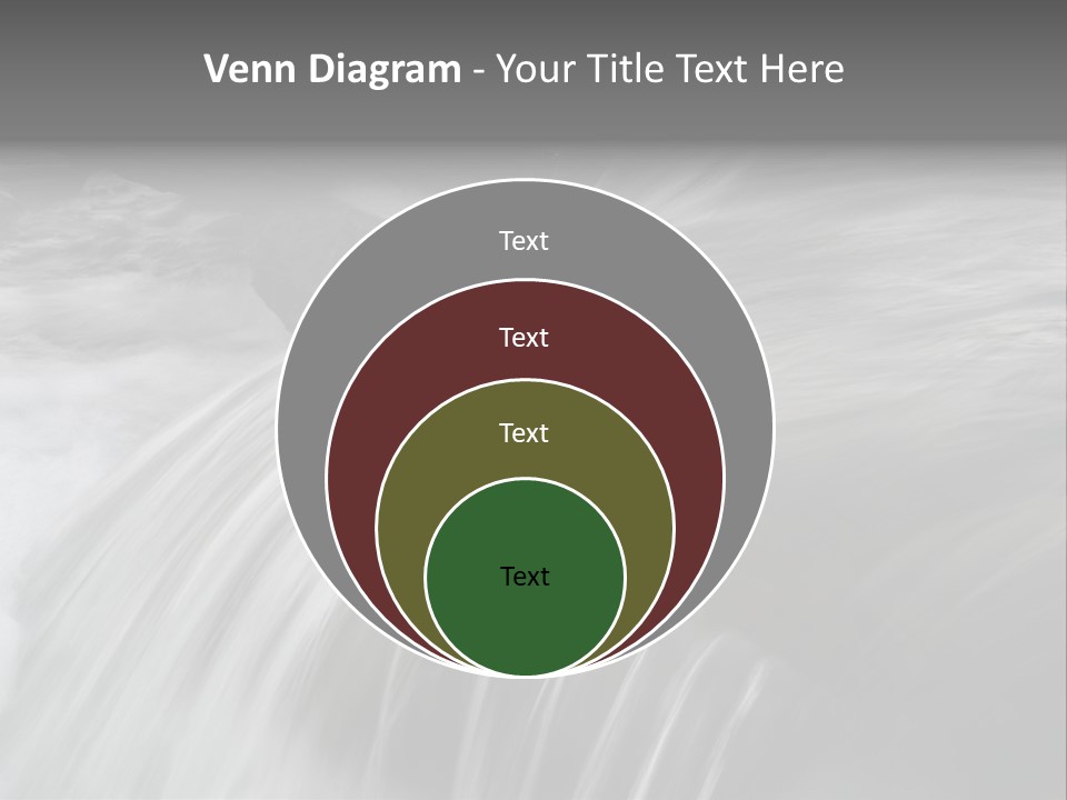 Long Exposure Of A Small Waterfall In Iceland PowerPoint Template