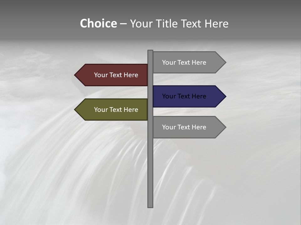 Long Exposure Of A Small Waterfall In Iceland PowerPoint Template