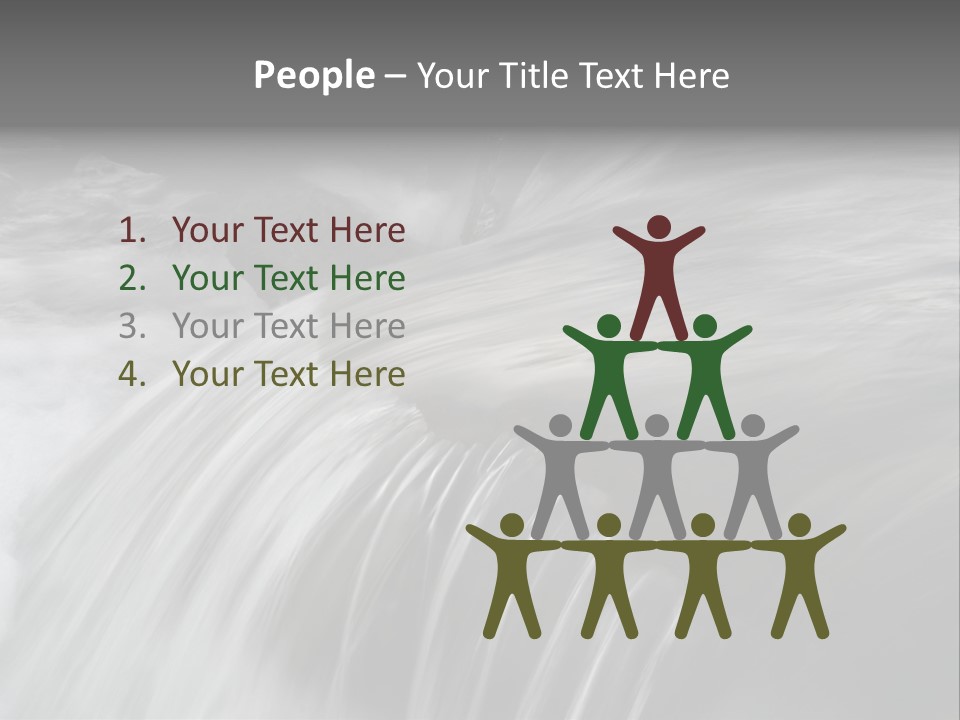 Long Exposure Of A Small Waterfall In Iceland PowerPoint Template