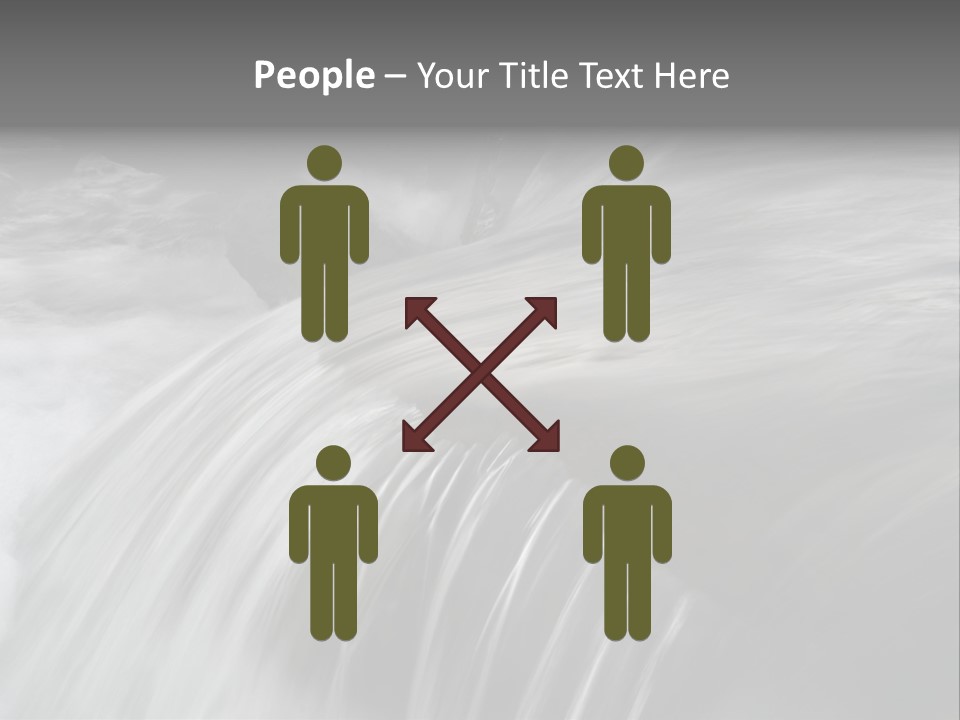 Long Exposure Of A Small Waterfall In Iceland PowerPoint Template