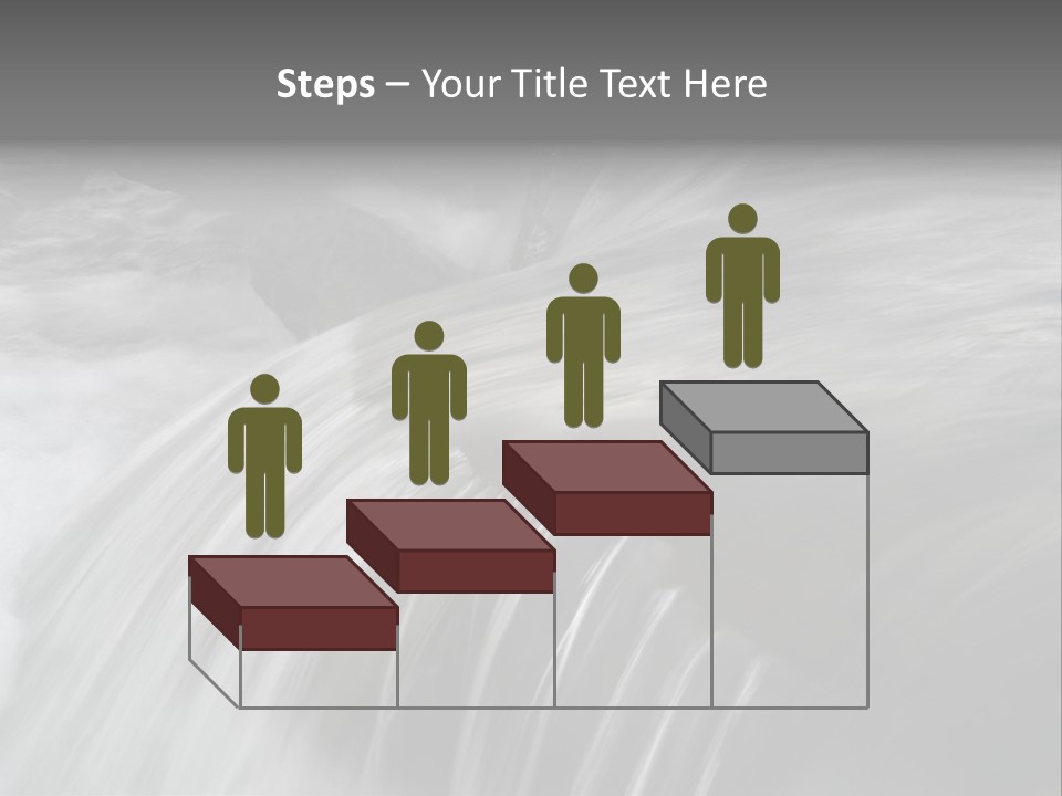 Long Exposure Of A Small Waterfall In Iceland PowerPoint Template