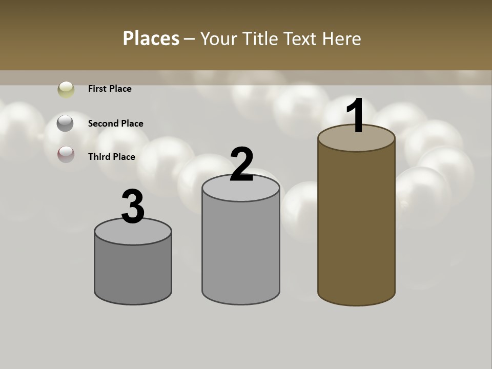 Pearl Necklace Black White Elegant Reflex Image PowerPoint Template