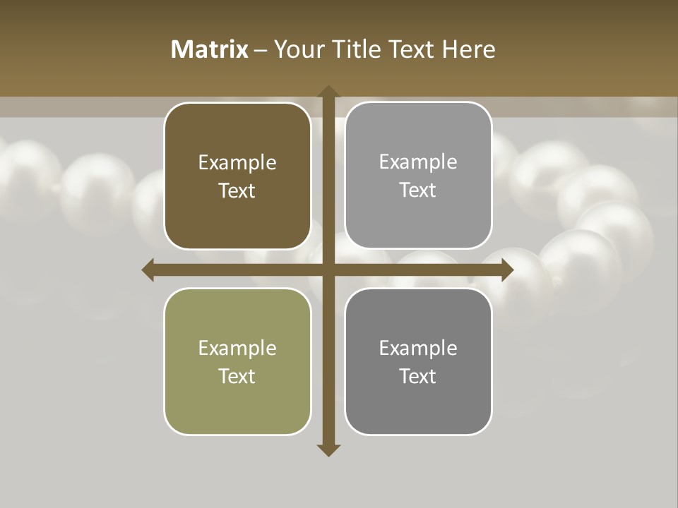 Pearl Necklace Black White Elegant Reflex Image PowerPoint Template