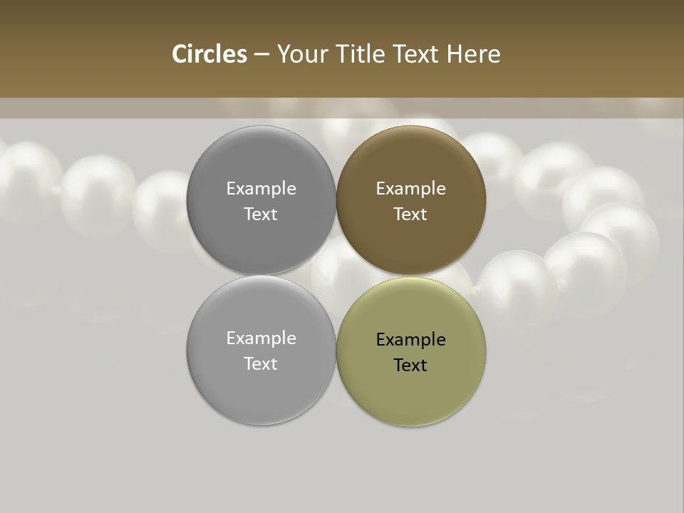 Pearl Necklace Black White Elegant Reflex Image PowerPoint Template