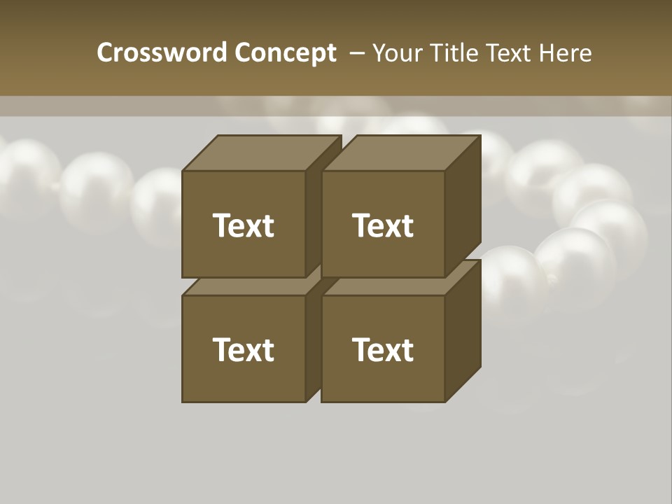 Pearl Necklace Black White Elegant Reflex Image PowerPoint Template