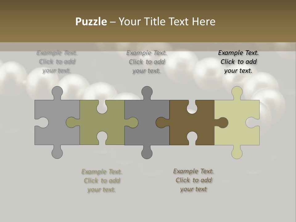 Pearl Necklace Black White Elegant Reflex Image PowerPoint Template