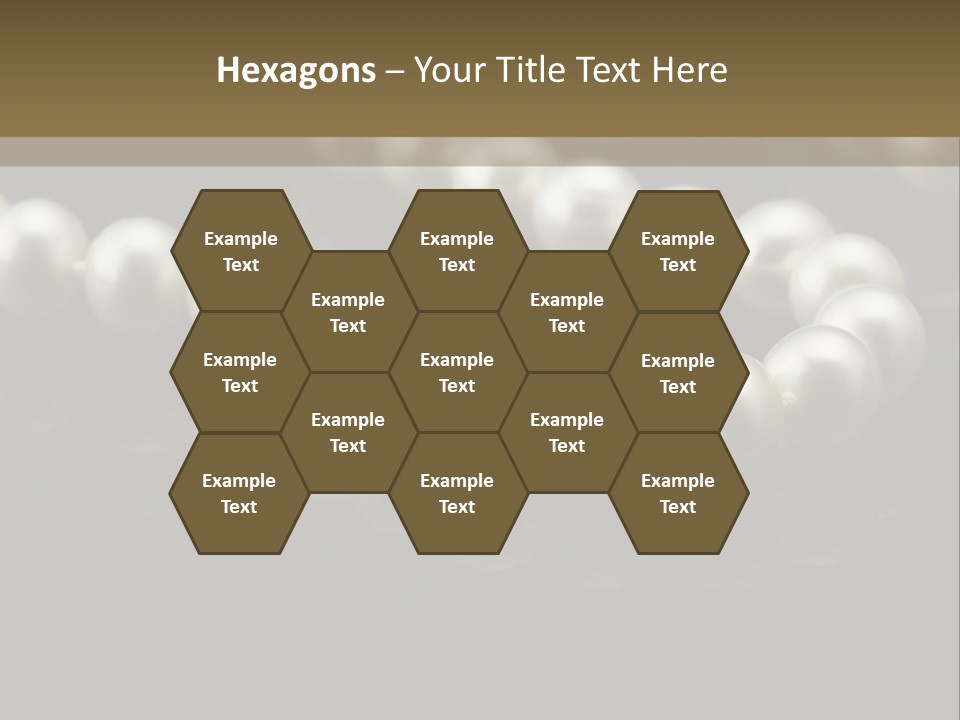 Pearl Necklace Black White Elegant Reflex Image PowerPoint Template