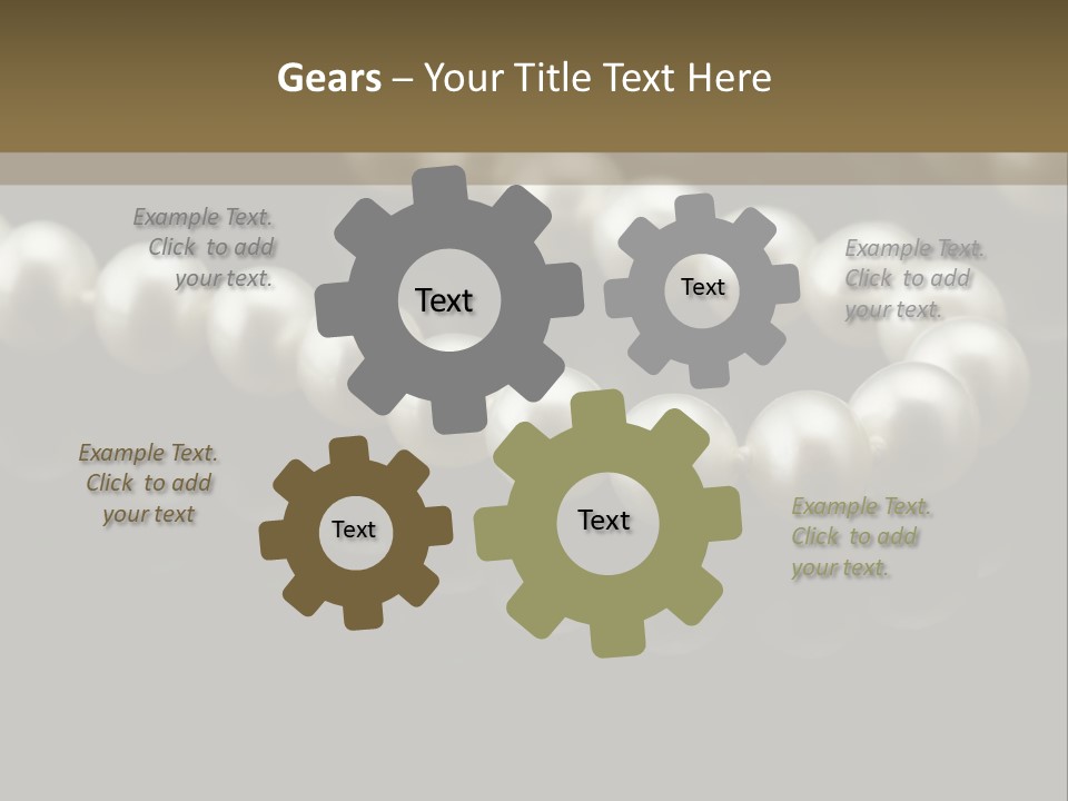 Pearl Necklace Black White Elegant Reflex Image PowerPoint Template