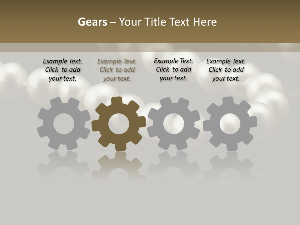 Pearl Necklace Black White Elegant Reflex Image PowerPoint Template