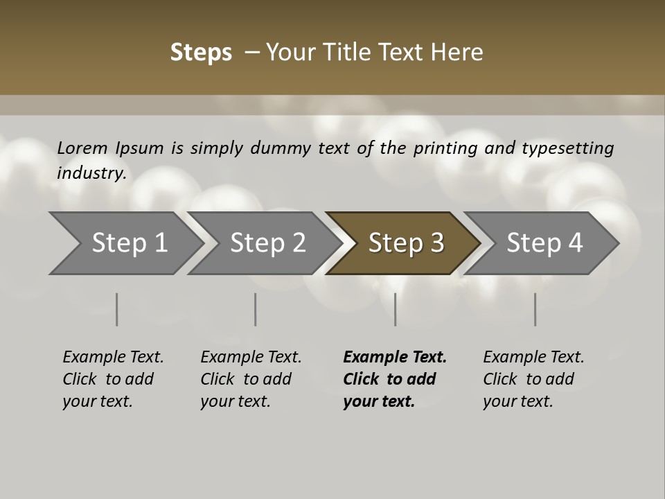 Pearl Necklace Black White Elegant Reflex Image PowerPoint Template