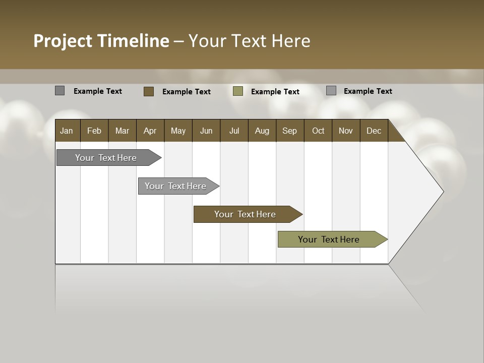 Pearl Necklace Black White Elegant Reflex Image PowerPoint Template