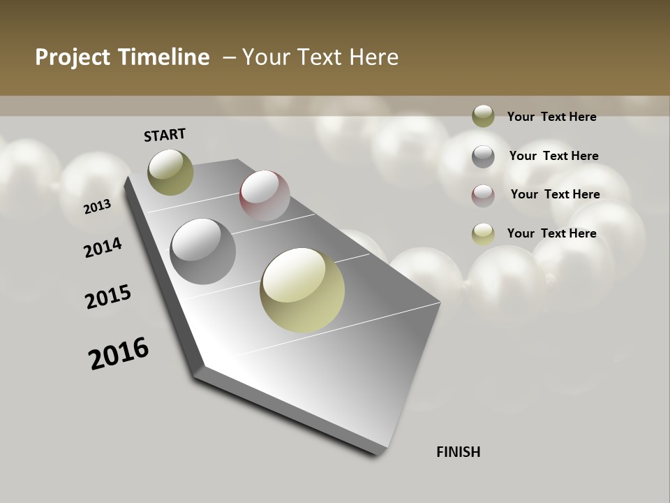 Pearl Necklace Black White Elegant Reflex Image PowerPoint Template