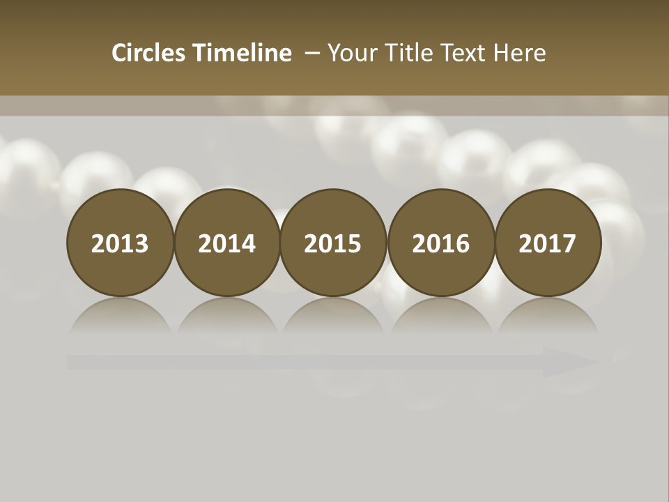 Pearl Necklace Black White Elegant Reflex Image PowerPoint Template