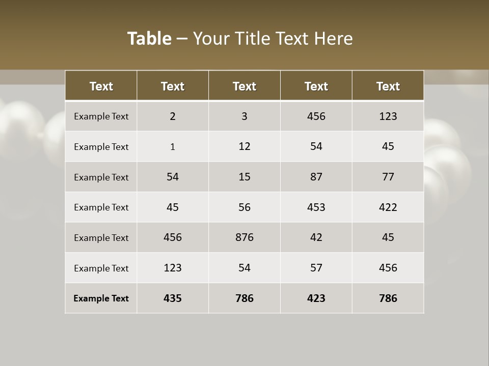 Pearl Necklace Black White Elegant Reflex Image PowerPoint Template