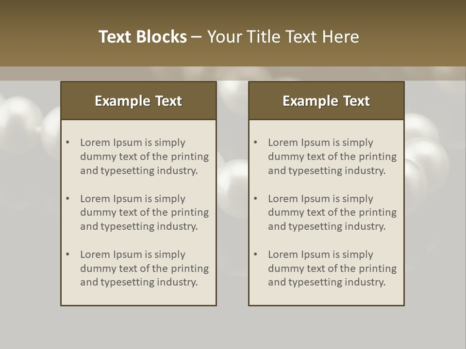 Pearl Necklace Black White Elegant Reflex Image PowerPoint Template