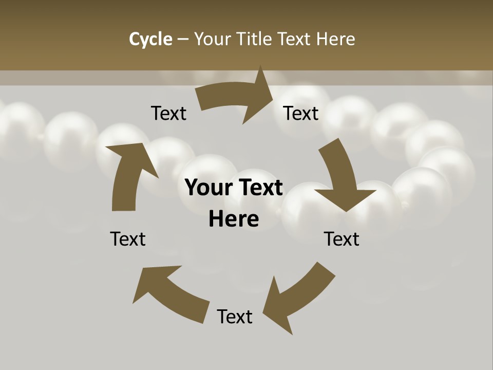 Pearl Necklace Black White Elegant Reflex Image PowerPoint Template