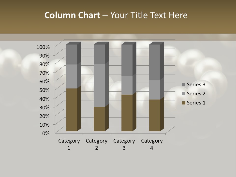 Pearl Necklace Black White Elegant Reflex Image PowerPoint Template