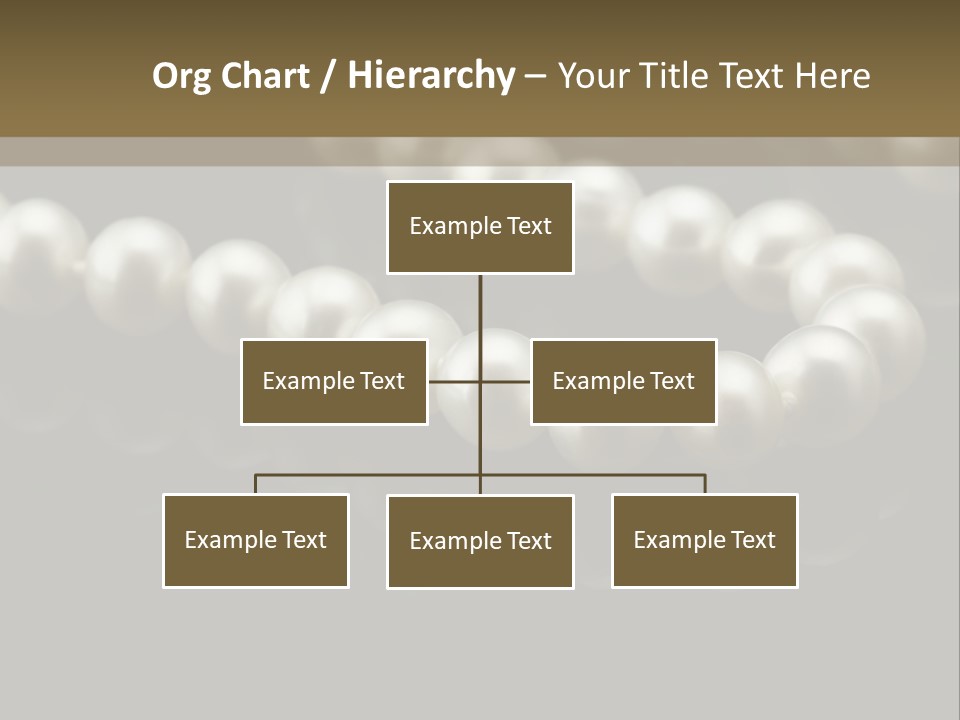 Pearl Necklace Black White Elegant Reflex Image PowerPoint Template