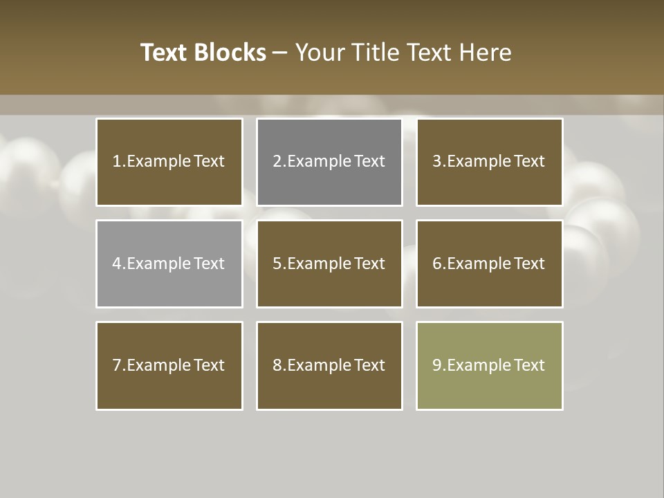 Pearl Necklace Black White Elegant Reflex Image PowerPoint Template