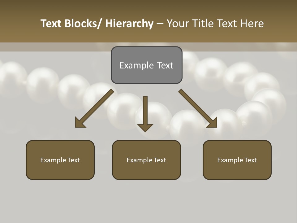 Pearl Necklace Black White Elegant Reflex Image PowerPoint Template