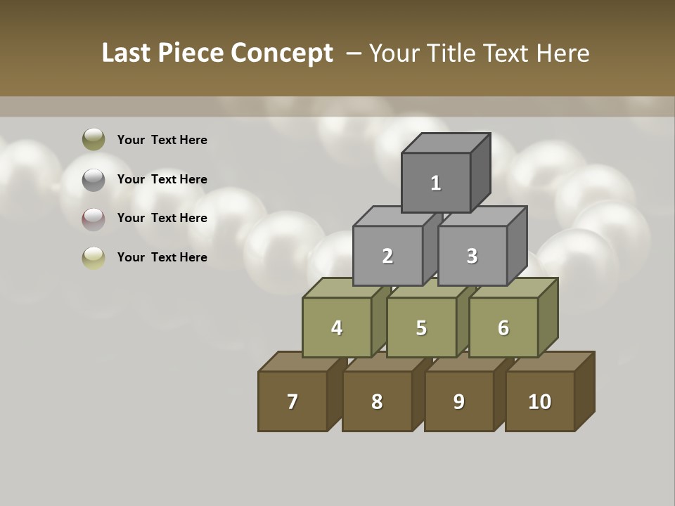 Pearl Necklace Black White Elegant Reflex Image PowerPoint Template