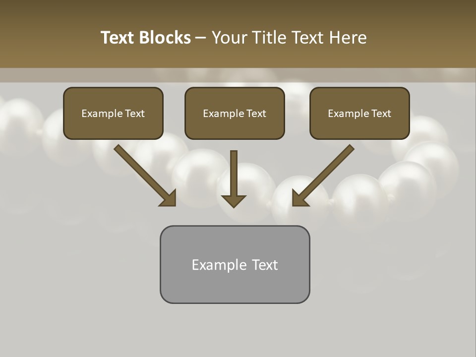 Pearl Necklace Black White Elegant Reflex Image PowerPoint Template