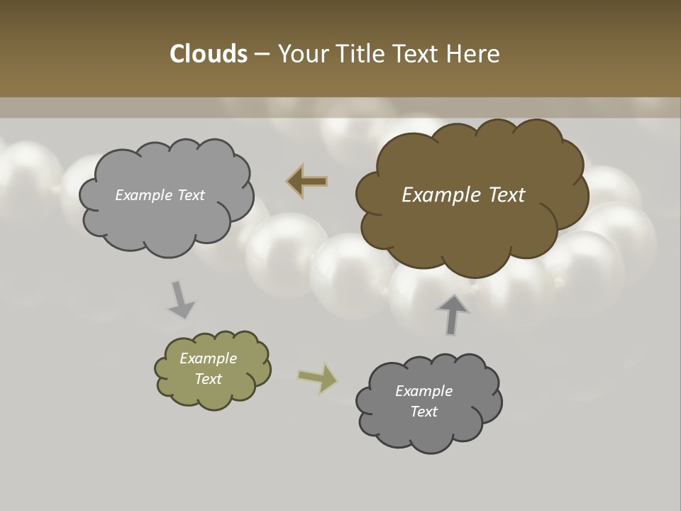 Pearl Necklace Black White Elegant Reflex Image PowerPoint Template