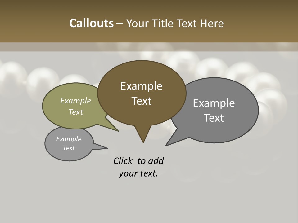 Pearl Necklace Black White Elegant Reflex Image PowerPoint Template