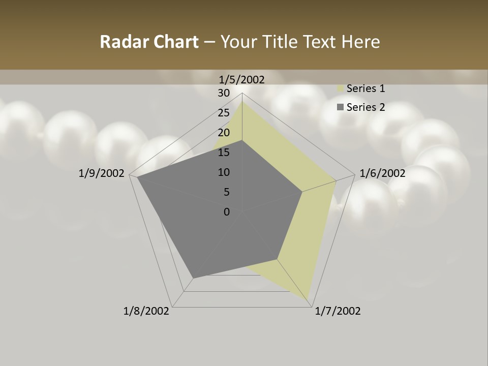 Pearl Necklace Black White Elegant Reflex Image PowerPoint Template