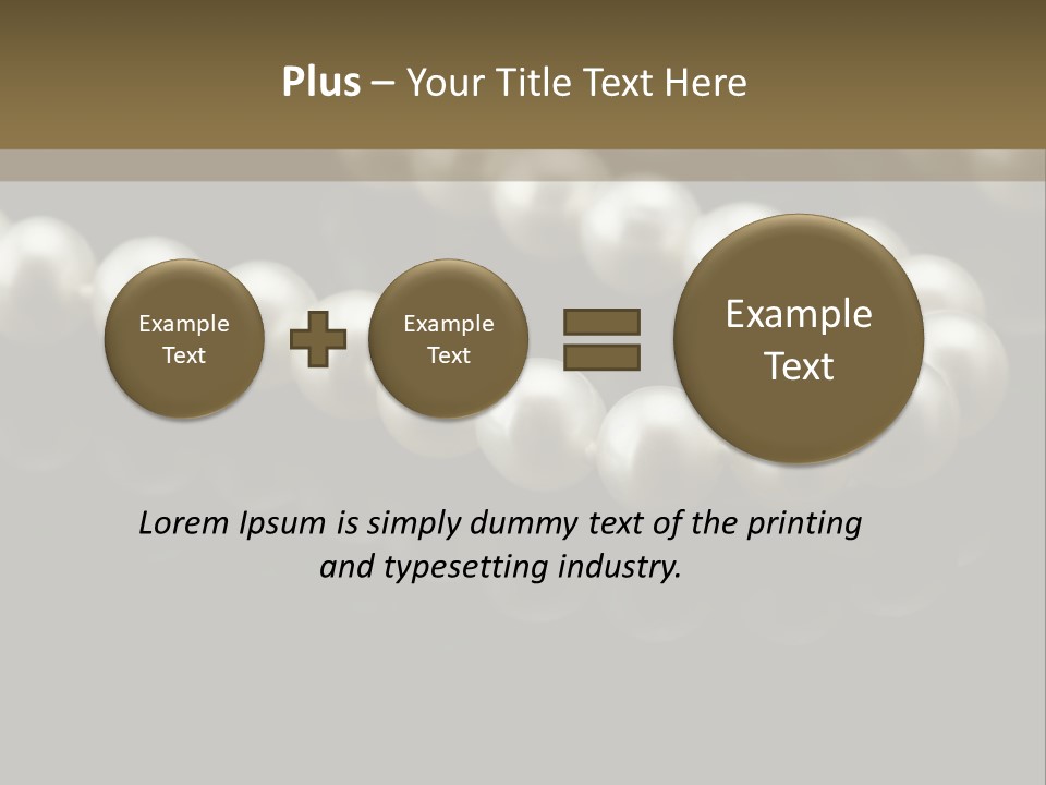 Pearl Necklace Black White Elegant Reflex Image PowerPoint Template