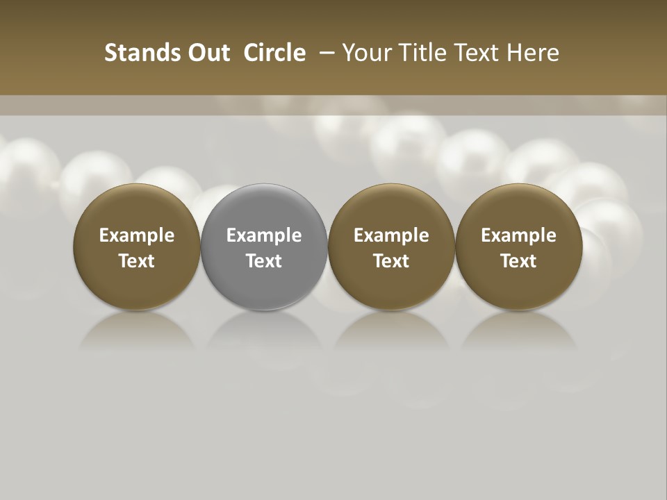 Pearl Necklace Black White Elegant Reflex Image PowerPoint Template