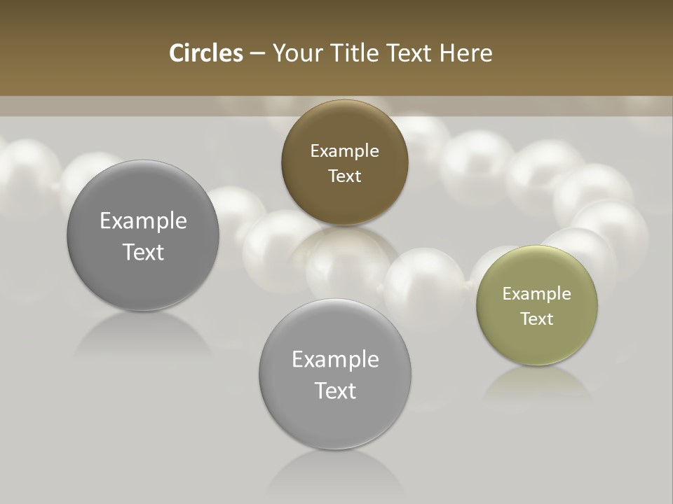 Pearl Necklace Black White Elegant Reflex Image PowerPoint Template