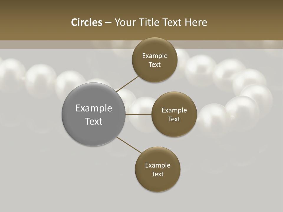 Pearl Necklace Black White Elegant Reflex Image PowerPoint Template