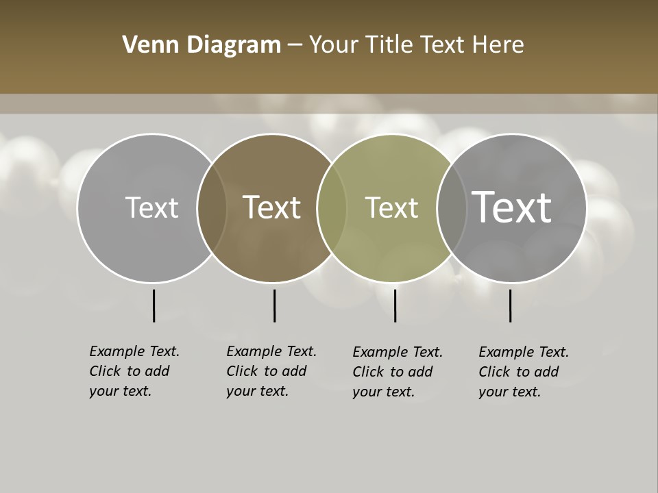 Pearl Necklace Black White Elegant Reflex Image PowerPoint Template